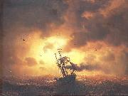 marcus larson Stemship in Sunset oil on canvas